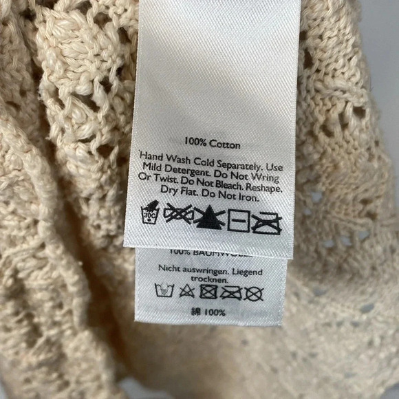 Eddie Bauer | Cream Knit Crochet Boho Sleeveless Top - Medium - 100% cotton - Picture 4 of 8
